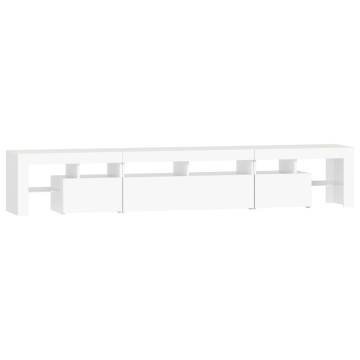 Stylish LED TV Cabinet in White - 230x36.5x40 cm