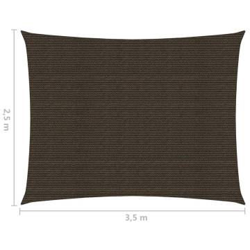 Brown Sunshade Sail 2.5x3.5m | 160g/m² HDPE | HipoMarket UK