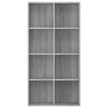 Stylish Grey Sonoma Book Cabinet - 66x30x130 cm