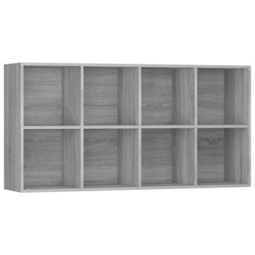 Stylish Grey Sonoma Book Cabinet - 66x30x130 cm