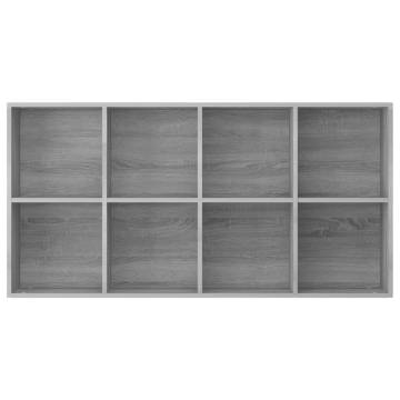 Stylish Grey Sonoma Book Cabinet - 66x30x130 cm