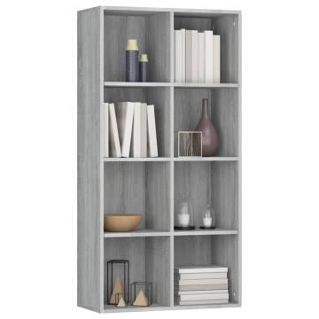 Stylish Grey Sonoma Book Cabinet - 66x30x130 cm