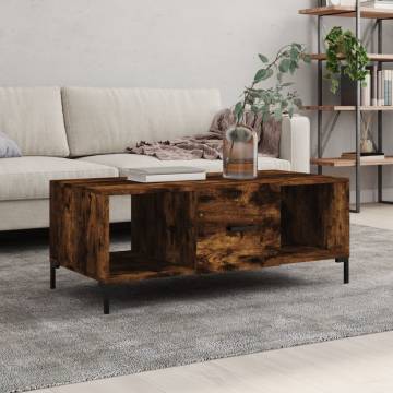 Stylish Smoked Oak Coffee Table - 102x50 cm | Hipomarket