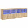 Modern Sideboard with LED Lights - Sonoma Oak 202x37x67 cm