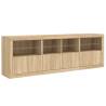 Modern Sideboard with LED Lights - Sonoma Oak 202x37x67 cm