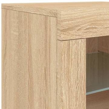 Modern Sideboard with LED Lights - Sonoma Oak 202x37x67 cm