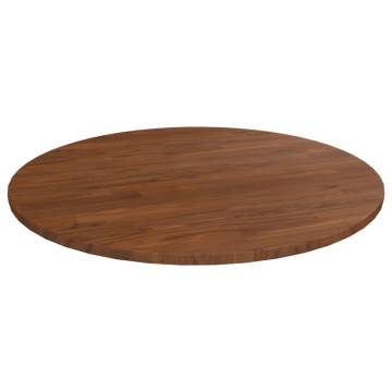 Round Dark Brown Oak Table Top Ø70 cm - Solid Wood Quality