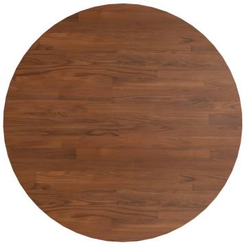 Round Dark Brown Oak Table Top Ø70 cm - Solid Wood Quality