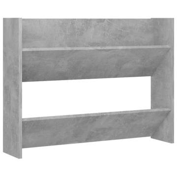 Wall Shoe Cabinet - Concrete Grey 80x18x60 cm - Hipomarket UK