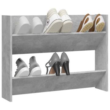 Wall Shoe Cabinet - Concrete Grey 80x18x60 cm - Hipomarket UK