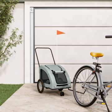 Pet Bike Trailer - Grey Oxford Fabric & Iron | HipoMarket