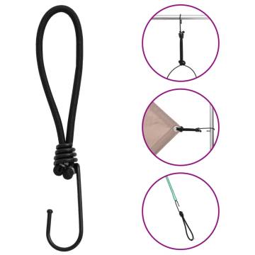 Bungee Cord with Hooks 25 pcs 17 cm - Durable & Versatile