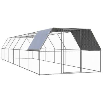 Outdoor Chicken Cage 3x12x2m - Galvanised Steel | HipoMarket