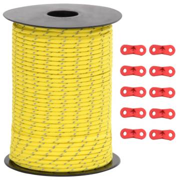 Durable Tent Guy Rope with Reflective Strips - 50m 3mm