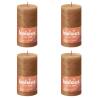 Bolsius Rustic Pillar Candles Shine 4 pcs 130x68 mm Spice Brown Colour spice brown Size 130 x 68 mm Quantity in Package 4 