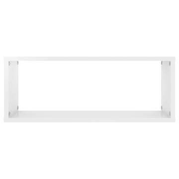 Stylish Wall Cube Shelf Set - High Gloss White | HipoMarket