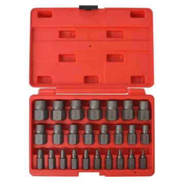 25-Piece Multi-Spline Screw Extractor Set - Durable Steel