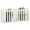 Garden Raised Bed with Fence Design - White Pine 150x50x70 cm