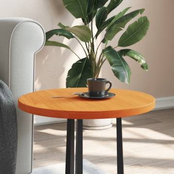 Round Wax Brown Pine Table Top Ø50 cm - Durable & Versatile