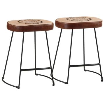 Retro Bar Stools 2 pcs Dark Brown | Stylish & Sturdy