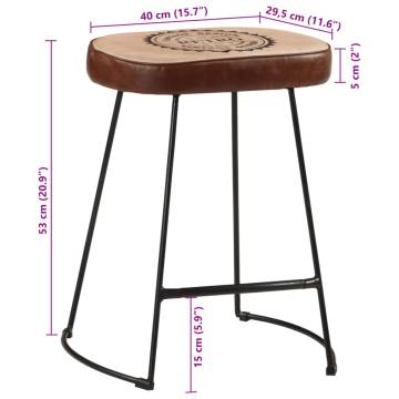 Retro Bar Stools 2 pcs Dark Brown | Stylish & Sturdy