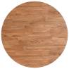 Round Solid Oak Table Top Ø50 cm - Light Brown Varnished