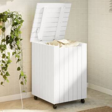 Laundry Basket with Wheels RANA - Solid Pine Wood | Hipomarket