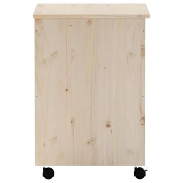 Laundry Basket with Wheels RANA - Solid Pine Wood - 45x45x64 cm