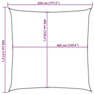 Sunshade Sail 4.5x4.5m Light Grey - 160g/m² HDPE Protection