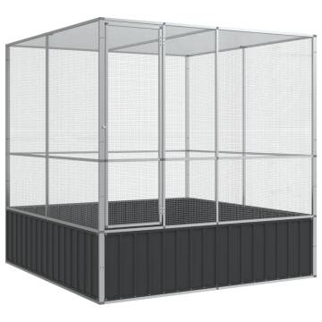 Aviary Silver 211x207x212 cm Steel - Safe & Sturdy Bird Cage