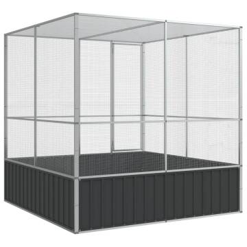 Aviary Silver 211x207x212 cm Steel - Safe & Sturdy Bird Cage