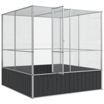 Aviary Silver 211x207x212 cm Steel - Safe & Sturdy Bird Cage