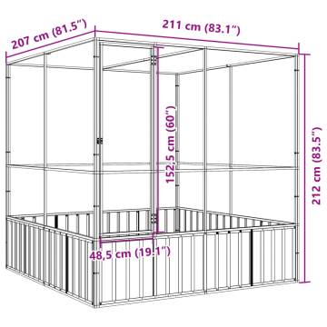 Aviary Silver 211x207x212 cm Steel - Safe & Sturdy Bird Cage