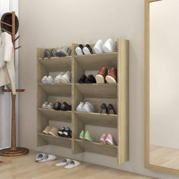 Wall Shoe Cabinets 4 pcs Sonoma Oak - Stylish & Space-Saving