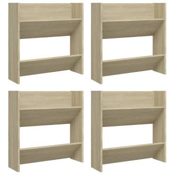 Wall Shoe Cabinets 4 pcs Sonoma Oak - Stylish & Space-Saving