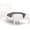 White Solid Wood Pine Bed Frame 100x200 cm | HipoMarket