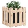 Garden Planter with Fence Design | Solid Pine Wood 40x40x40 cm