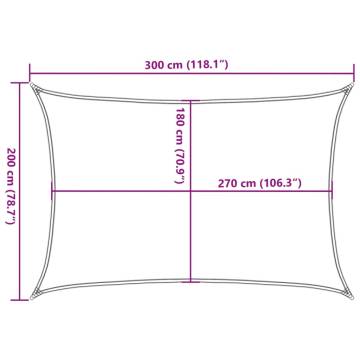 Durable Light Grey Sunshade Sail 160 g/m² 2x3 m - HDPE