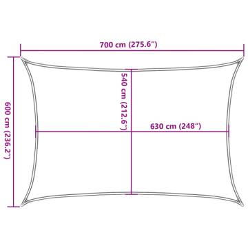 Sunshade Sail 6x7m Sand 160g/m² - Durable HDPE Shade