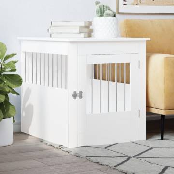 Stylish Dog Crate Furniture - White 64.5x80x71 cm