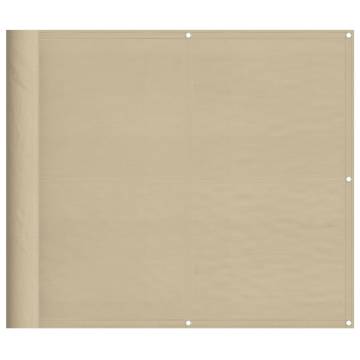 Balcony Screen Beige 90x700 cm - 100% Polyester Oxford