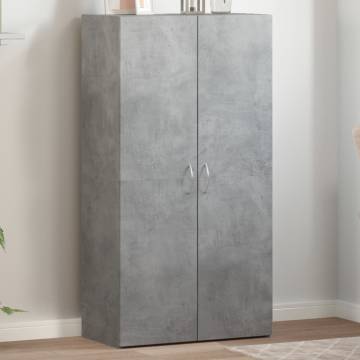 Concrete Grey File Cabinet - Stylish Office Storage (60x32x115cm)