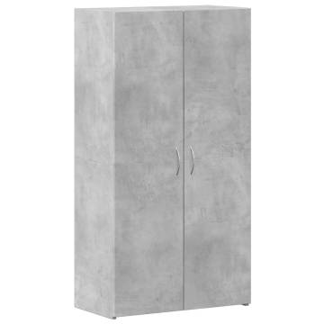 Concrete Grey File Cabinet - Stylish Office Storage (60x32x115cm)