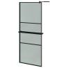 Stylish 80x195cm Walk-in Shower Wall with Shelf - Black