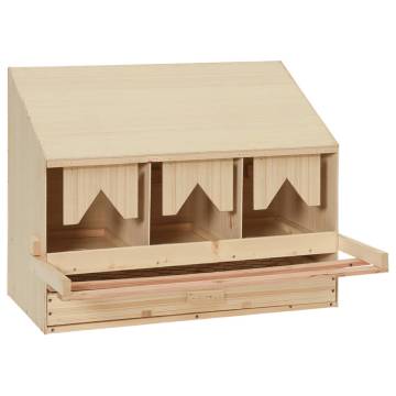 Chicken Laying Nest - 3 Compartments, Solid Pine Wood | HipoMarket