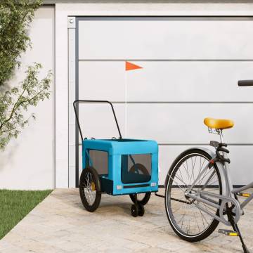 Pet Bike Trailer - Blue & Black Oxford Fabric | HipoMarket UK