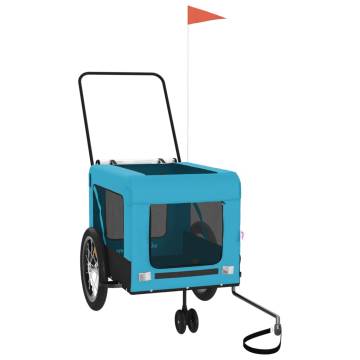 Pet Bike Trailer - Blue & Black Oxford Fabric | HipoMarket UK