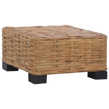 Stylish Natural Rattan Coffee Table - 47x47x28 cm