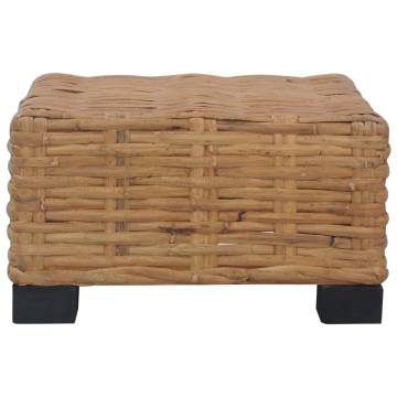 Stylish Natural Rattan Coffee Table - 47x47x28 cm