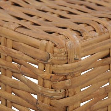 Stylish Natural Rattan Coffee Table - 47x47x28 cm